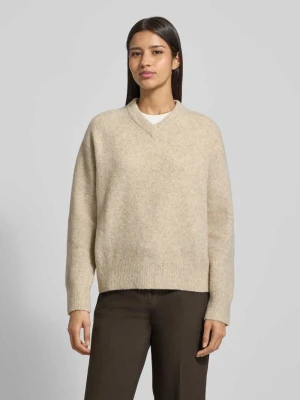 Sweter z dzianiny z prążkowanymi wykończeniami model ‘SAMELODY’ Samsøe Samsøe