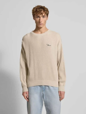 Sweter z dzianiny z prążkowanymi wykończeniami model ‘Signar’ Pegador