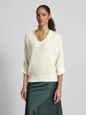 Sweter z dzianiny z prążkowanymi wykończeniami model ‘Tamita’ Someday Écru