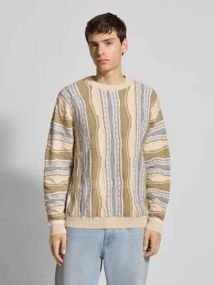 Sweter z dzianiny z prążkowanymi wykończeniami model ‘TETON’ Redefined Rebel