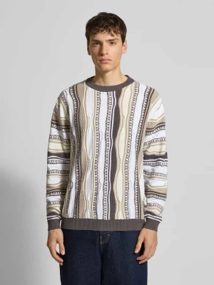 Sweter z dzianiny z prążkowanymi wykończeniami model ‘TETON’ Redefined Rebel