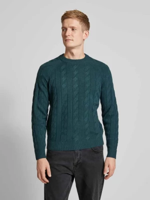 Sweter z dzianiny z prążkowanymi wykończeniami model ‘TILOALF’ ECOALF