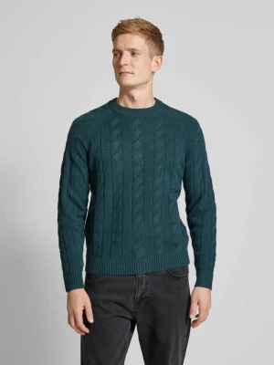 Sweter z dzianiny z prążkowanymi wykończeniami model ‘TILOALF’ ECOALF