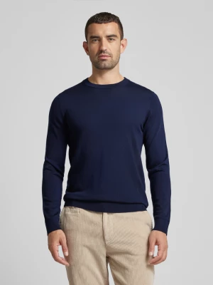 Sweter z dzianiny z prążkowanymi wykończeniami model ‘TRAY’ Selected Homme