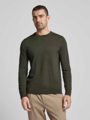 Sweter z dzianiny z prążkowanymi wykończeniami model ‘TRAY’ Selected Homme