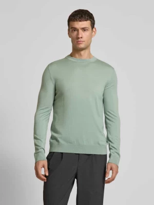 Sweter z dzianiny z prążkowanymi wykończeniami model ‘TRAY’ Selected Homme