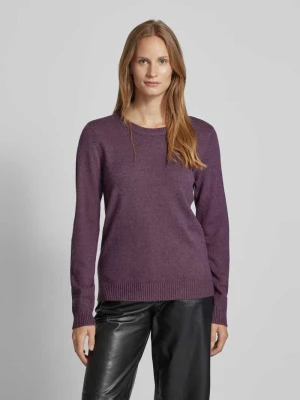 Sweter z dzianiny z prążkowanymi wykończeniami model ‘Viril’ Vila