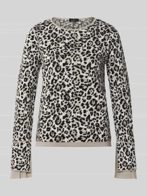 Sweter z dzianiny z prążkowanymi wykończeniami monari