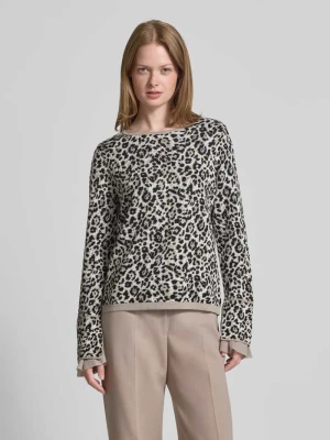 Sweter z dzianiny z prążkowanymi wykończeniami monari