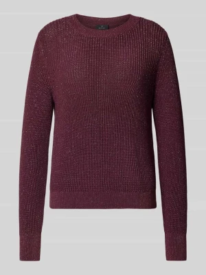 Sweter z dzianiny z prążkowanymi wykończeniami monari