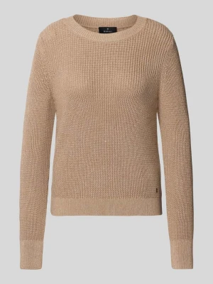 Sweter z dzianiny z prążkowanymi wykończeniami monari