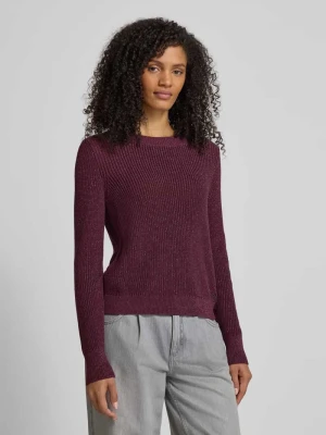 Sweter z dzianiny z prążkowanymi wykończeniami monari