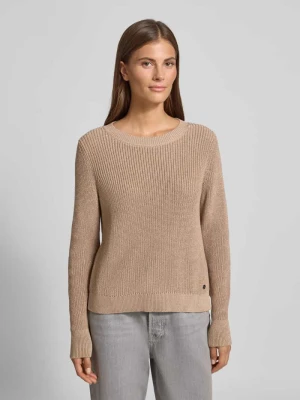 Sweter z dzianiny z prążkowanymi wykończeniami monari