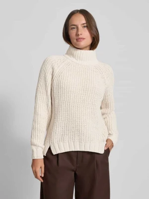 Sweter z dzianiny z prążkowanymi wykończeniami monari