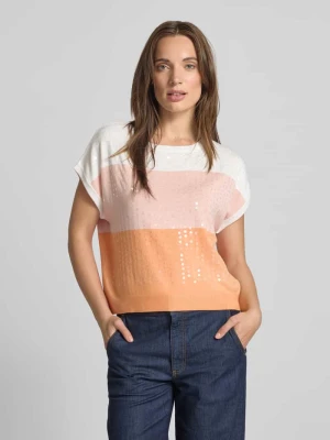 Sweter z dzianiny z prążkowanymi wykończeniami MORE & MORE