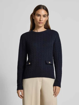 Sweter z dzianiny z prążkowanymi wykończeniami MORE & MORE