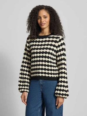 Sweter z dzianiny z prążkowanymi wykończeniami MORE & MORE