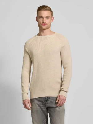 Sweter z dzianiny z prążkowanymi wykończeniami OLYMP Level Five