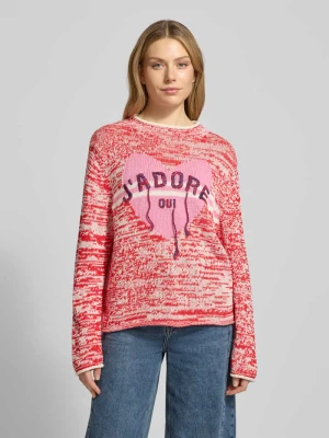 Sweter z dzianiny z prążkowanymi wykończeniami Oui