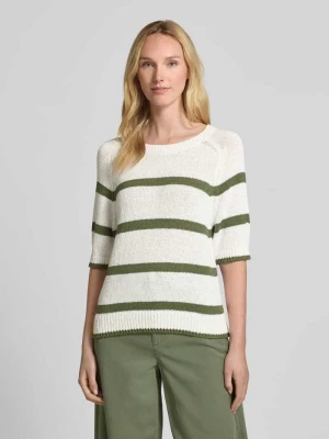 Sweter z dzianiny z prążkowanymi wykończeniami Oui