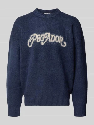Sweter z dzianiny z prążkowanymi wykończeniami Pegador