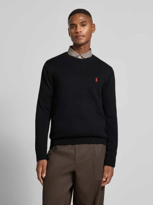 Sweter z dzianiny z prążkowanymi wykończeniami Polo Ralph Lauren