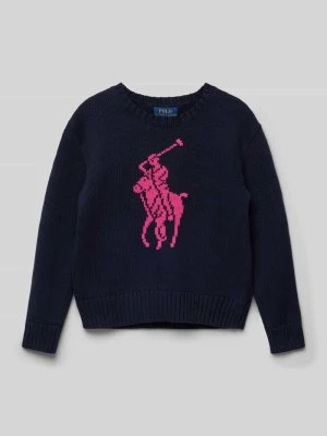 Sweter z dzianiny z prążkowanymi wykończeniami RALPH LAUREN TEENS