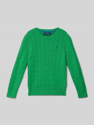 Sweter z dzianiny z prążkowanymi wykończeniami Polo Ralph Lauren Teens