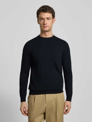 Sweter z dzianiny krój regular fit z dodatkiem jedwabiu Profuomo