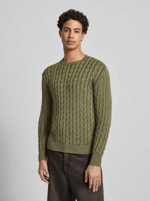 Sweter z dzianiny z prążkowanymi wykończeniami Replay
