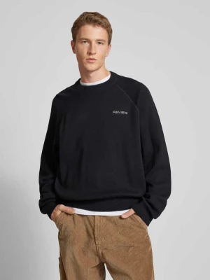 Sweter z dzianiny z prążkowanymi wykończeniami REVIEW