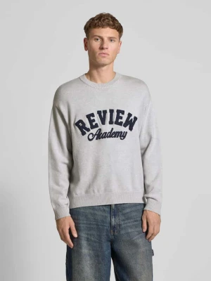 Sweter z dzianiny z prążkowanymi wykończeniami REVIEW