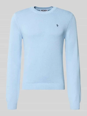 Sweter z dzianiny z prążkowanymi wykończeniami REVIEW