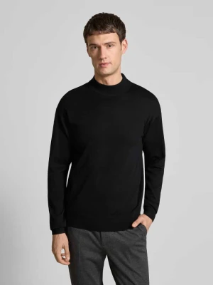 Sweter z dzianiny z prążkowanymi wykończeniami Scotch & Soda Czarny