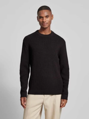 Sweter z dzianiny z prążkowanymi wykończeniami Selected Homme