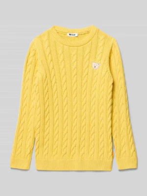 Sweter z dzianiny z prążkowanymi wykończeniami Steiff