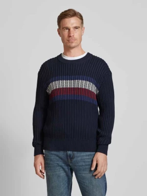 Sweter z dzianiny z prążkowanymi wykończeniami Tommy Hilfiger