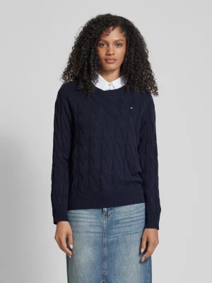 Sweter z dzianiny z prążkowanymi wykończeniami Tommy Hilfiger