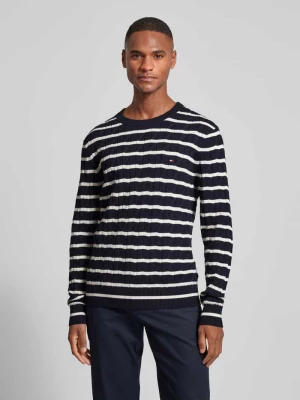 Sweter z dzianiny z prążkowanymi wykończeniami Tommy Hilfiger