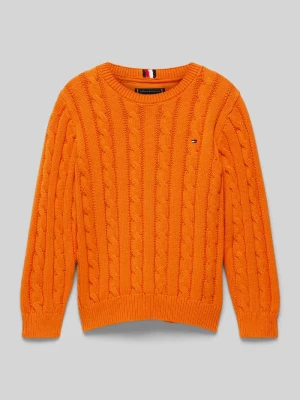 Sweter z dzianiny z prążkowanymi wykończeniami Tommy Hilfiger Kids