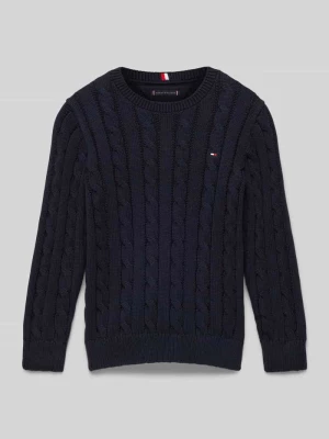 Sweter z dzianiny z prążkowanymi wykończeniami Tommy Hilfiger Kids