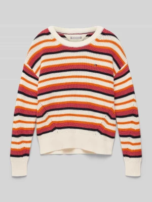 Sweter z dzianiny z prążkowanymi wykończeniami Tommy Hilfiger Teens