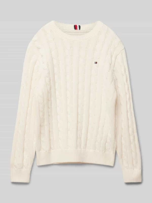 Sweter z dzianiny z prążkowanymi wykończeniami Tommy Hilfiger Teens