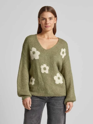 Sweter z dzianiny z prążkowanymi wykończeniami ZABAIONE