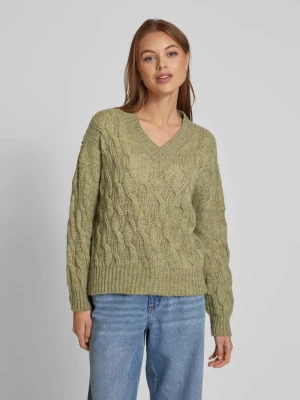 Sweter z dzianiny z prążkowanymi wykończeniami ZABAIONE