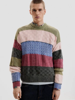 Sweter z dzianiny z przeszyciami Desigual