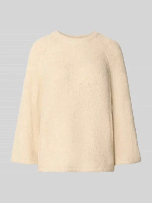 Sweter z dzianiny z raglanowymi rękawami Freequent Złamany biały melanż