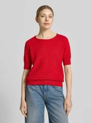 Sweter z dzianiny z rękaw o dł. 1 / 2 model 'Dodo' Freequent Czerwony