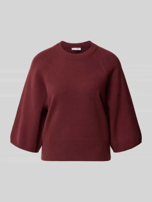 Sweter z dzianiny z rękaw o dł. 3 / 4 MORE & MORE Bordowy