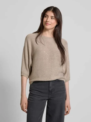 Sweter z dzianiny z rękawem o dł. 3/4 comma